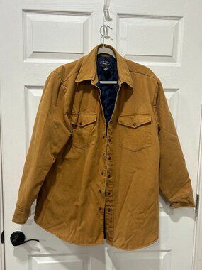 Vintage 80's Williams Bay Pearl Snap Quilted‎ Lined Snap Shacket Men's Large